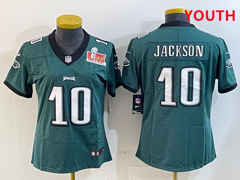 Youth Philadelphia Eagles #10 Jackson Green Second generations 2025 Nike Vapor Limited NFL Jersey style 6